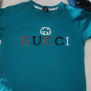 Gucci Teal Logo Short Sleeve Tee